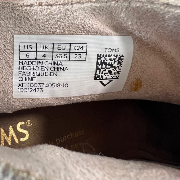 Toms Elba Peep Toe Booties Chunky Heel shoes with Tassels Apricot Suede‎ sz 6 - Picture 9 of 10